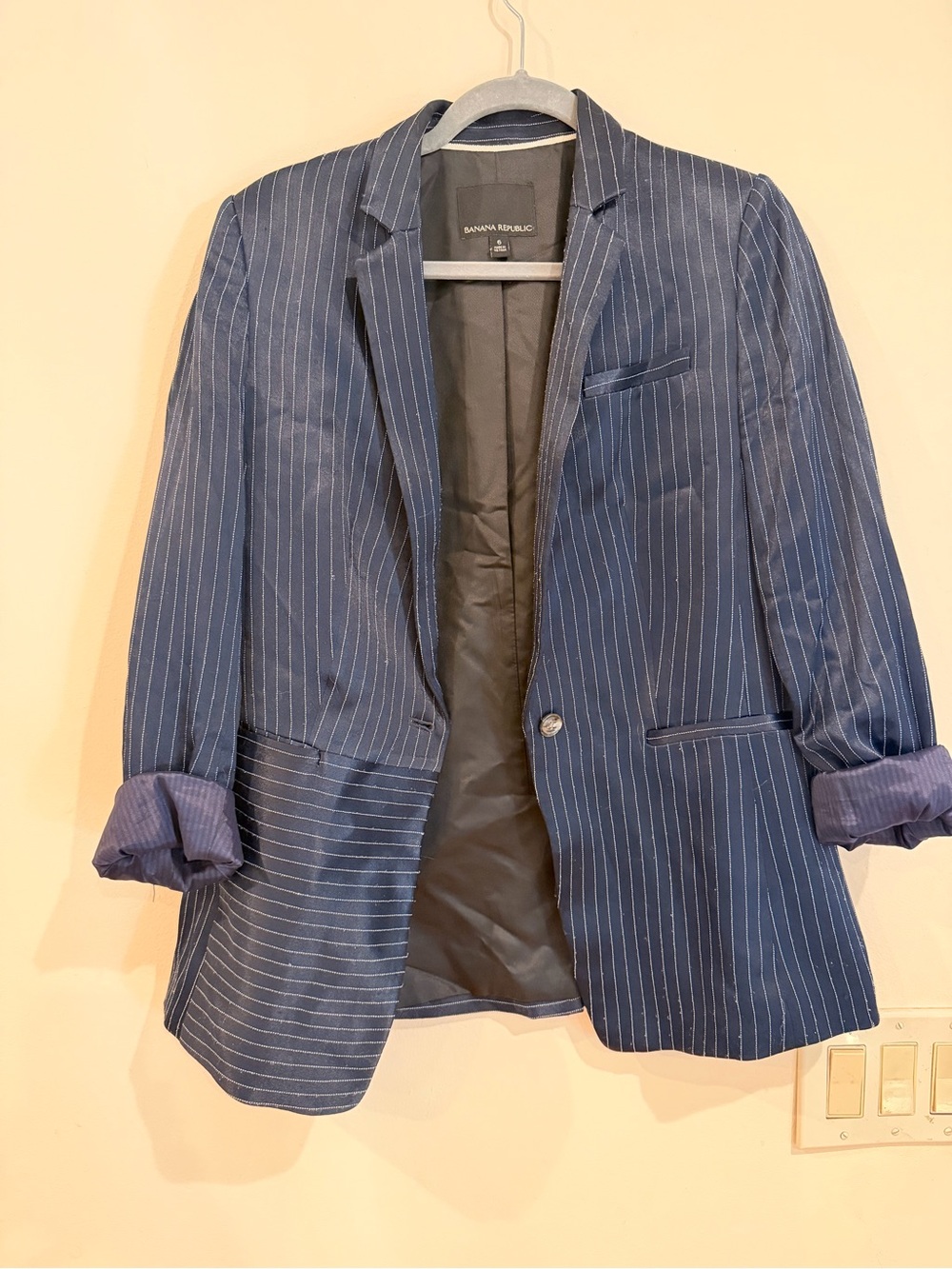 Banana Republic Navy Pinstripe Blazer - Women’s